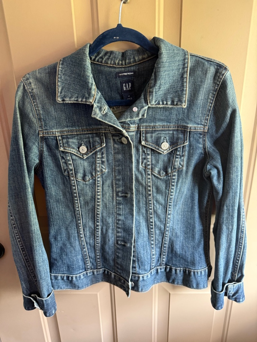 GAP Blue Washed Denim Jacket - Women's Button Front Jean Jacket